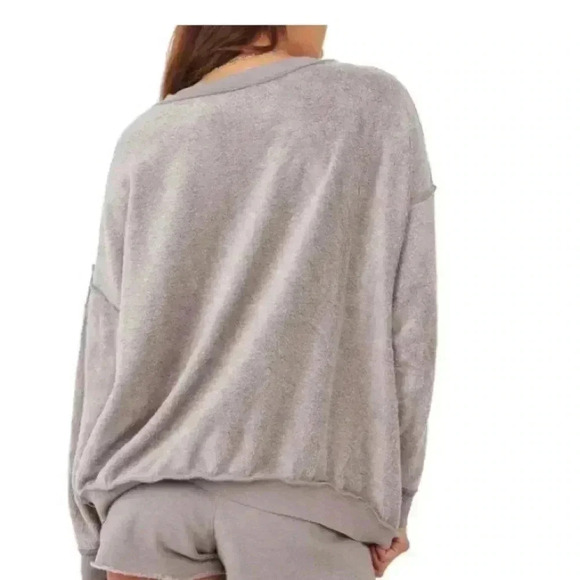 🆕 Free People Movement Storm Grey Kelly Oversize Sweater Top S🆕 - Picture 4 of 16